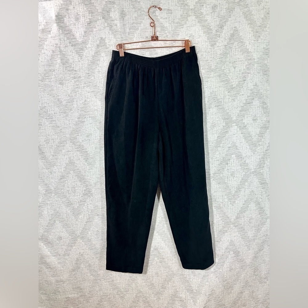 Alfred Dunner black microsuede elastic band pants size 10